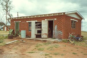 Workshop was in one of the clay tile buildings.