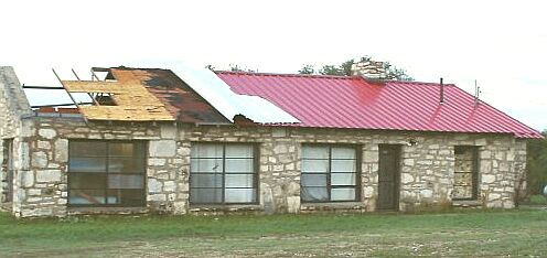 Roof blown off at lodge