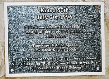 Plaque on Kotso Time Capsule