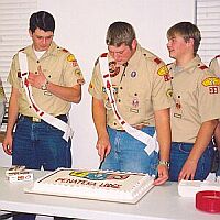 Cutting cake